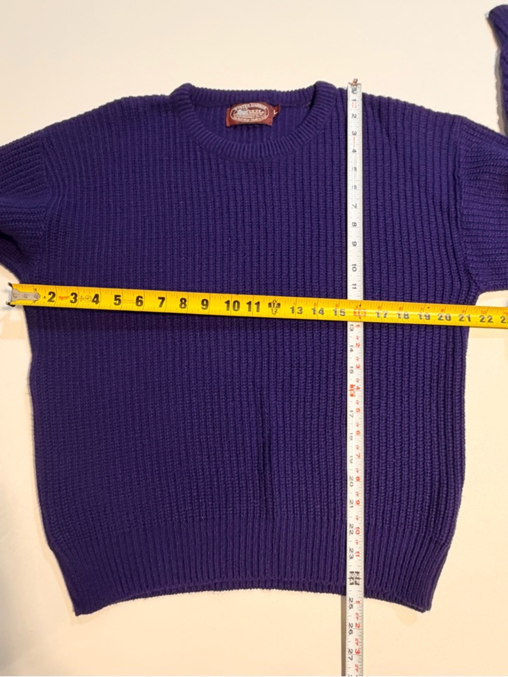 VINTAGE 80s Winter Harbor chunky knit sweater‎ saturated bold plum purple women - Picture 8 of 9